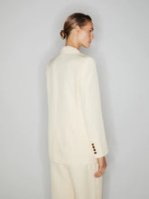 Blazé Milano Savannah Butter Double-Breasted Linen-Silk Blazer