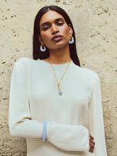 Lizzie Fortunato Organic Hoops in Marbled Blue Lace