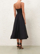 Zimmermann Black Luna Structured Midi Dress