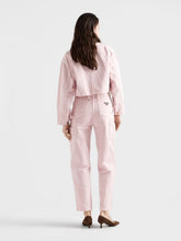 Prada Light Pink Cropped Jacket with Leather Collar