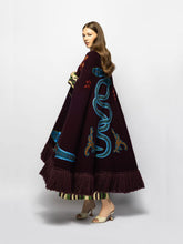 Paula Saphire Purple Hand-Embroidered Knitted Cape