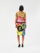 Versace Printed Silk Twill Pencil Skirt