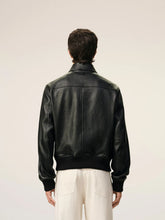 Ami Paris Black Lamb Leather Zipped Jacket