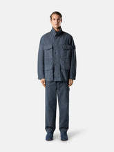 Stone Island Slate Blue Cotton Linen Ghost Fatigue Trousers