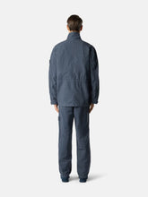 Stone Island Slate Blue Cotton Linen Ghost Fatigue Trousers