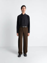 Lemaire Cacao Wide Pants in Dyed Broken Twill