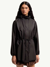 Moncler Black Hooded Ruched Rain Jacket