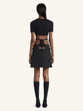 Courrèges Black Cut-Out Ribbon Cropped T-Shirt
