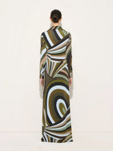 Pucci Khaki and Blue Iride Print Chemisier Dress