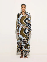 Pucci Khaki and Blue Vivara Silk Shirt