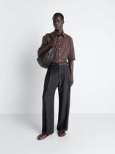Lemaire Ash Black Pleated Viscose Linen Tailored Pants