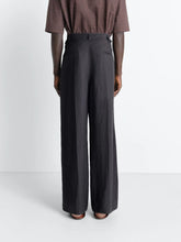 Lemaire Ash Black Pleated Viscose Linen Tailored Pants