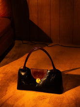 Versace Brown and Black Leather East/West Shoulder Bag