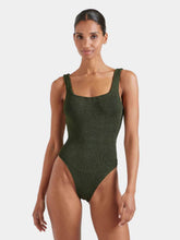 Hunza G Metallic Khaki Square Neck Swimsuit
