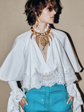 Zimmermann Ivory Lace Trim Shirred Blouse