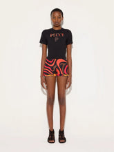 Pucci Black and Orange Marmo Print Low-Rise Shorts