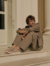 Santoni Beige Suede Calf Leather Sneakers