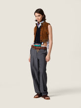 Miu Miu Cognac Brown Suede Leather Vest