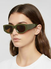 Thierry Lasry Dopamy Olive Green Oval-Rectangular Sunglasses