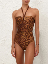 Zimmermann Mahon Leopard Bamboo Link Swimsuit