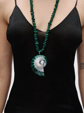 Julietta Green Malachite Tortugas Shell Necklace