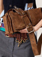 Miu Miu Cocoa Utilitaire Suede Shoulder Bag