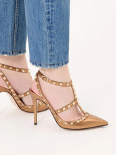 Valentino Garavani Vintage Gold Rockstud Leather Pumps