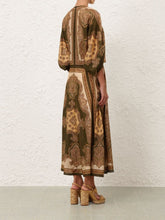 Zimmermann Olive Paisley Silk Tunic Midi Dress