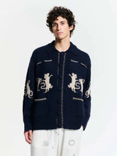 Baziszt Navy Blue Cashmere Mice Cardigan