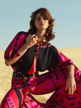 Pucci Fuchsia and Black Vivara Silk Palazzo Pants