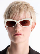 Port Tanger White Oval Lydia Acetate Sunglasses