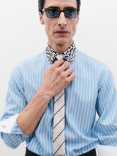 Tom Ford White and Blue Cotton Stripe Shirt