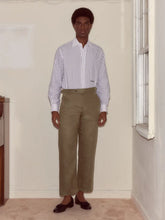 Bode Olive Lightweight Linen Side-Buckle Trousers