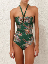 Zimmermann Rhiannon One-Piece Swimsuit in Teal Multi Paisley