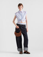 Prada Cognac Arqué Leather Shoulder Bag