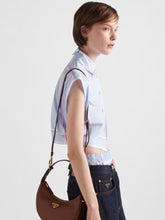 Prada Cognac Arqué Leather Shoulder Bag