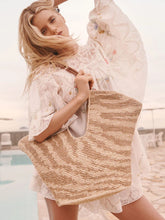 Zimmermann Tan Zebra Goldentime Raffia Tote