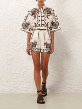 Zimmermann Ivory Chocolate Ascension Embroidered Shorts