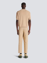 Balmain Beige Écusson Embroidered Knit Polo Shirt