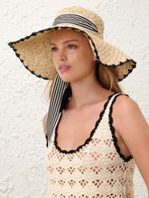 Zimmermann Natural Black Raffia Tipped Sunhat