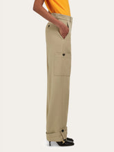 Ferragamo Sand Silk Blend Cargo Trousers