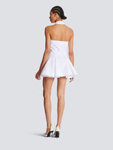 Balmain White Backless Poplin Mini Dress