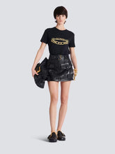 Balmain Black Belted Lambskin Mini Skirt
