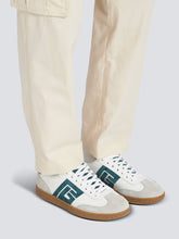 Balmain White Swan Leather and Suede Trainers