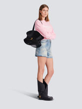 Balmain Black Shuffle Medium Leather Bag