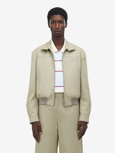 Alexander McQueen Beige Cropped Harrington Cotton Jacket