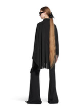 Balenciaga Black Washed Silk Scarf Blouse