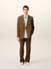 Ami Paris Hazelnut Wool Double-Breasted Twill Jacket