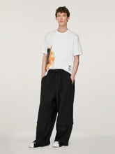 Y-3 White Oversized T-Shirt with Amber Ink Print