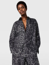 Stella McCartney Ash Grey Oversized Leopard Silk Shirt